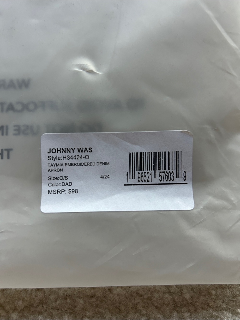 Johnny Was Taymia Embroidered Denim Apron - Picture 4 of 14